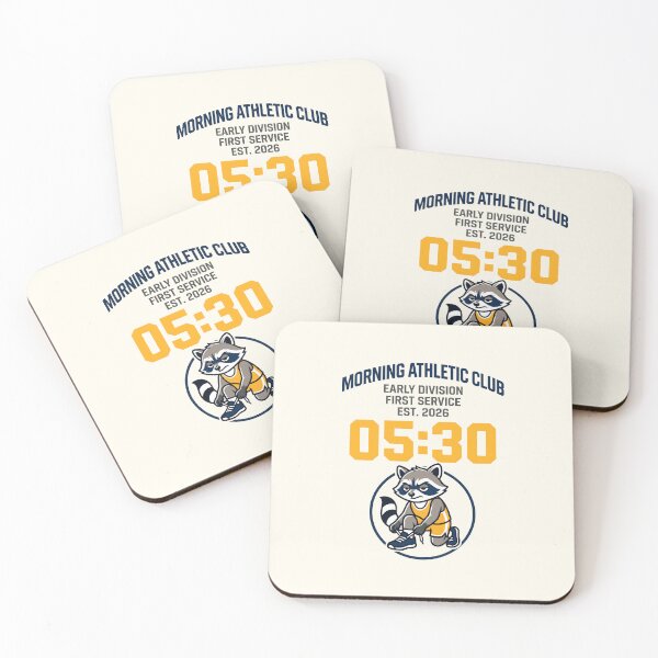 Item preview, Morning Athletic Club Early Bird 05:30 Raccoon Fitness Humor designed and sold by SplashTastic.