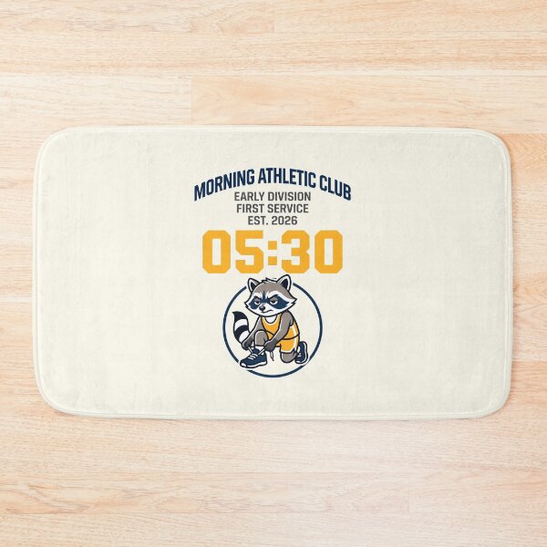 Item preview, Morning Athletic Club Early Bird 05:30 Raccoon Fitness Humor designed and sold by SplashTastic.