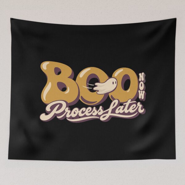 Item preview, Boo Now Process Later Retro Halloween Ghost Tee designed and sold by PhylonBoxx.