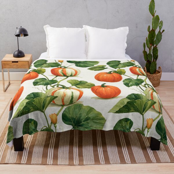 Item preview, Watercolor Pumpkins and Autumn Vines designed and sold by junkydotcom.