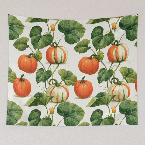 Item preview, Watercolor Pumpkins and Autumn Vines designed and sold by junkydotcom.