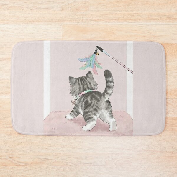 Item preview, Kam Kam the Tabby Cat - Feather Playtime Art designed and sold by PetalsPaws.