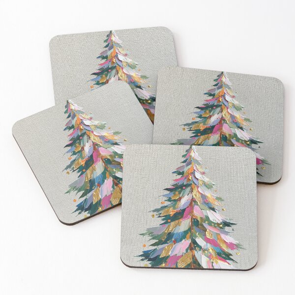 Item preview, Vibrant Impasto Christmas Tree with Gold Leaf designed and sold by colorful-white.