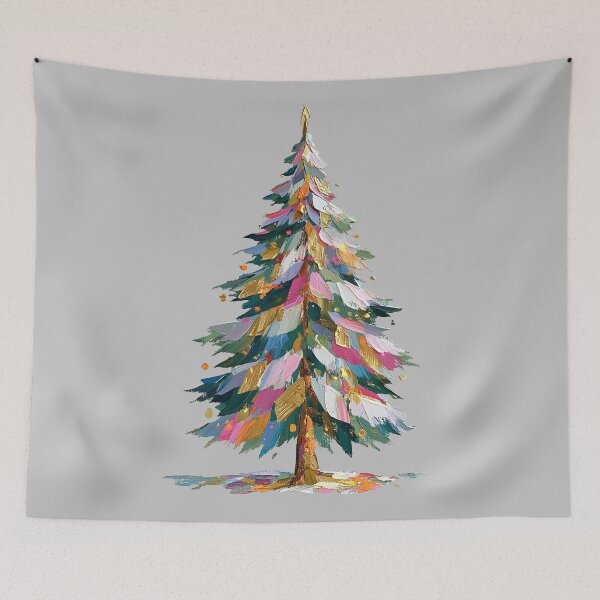 Item preview, Vibrant Impasto Christmas Tree with Gold Leaf designed and sold by colorful-white.