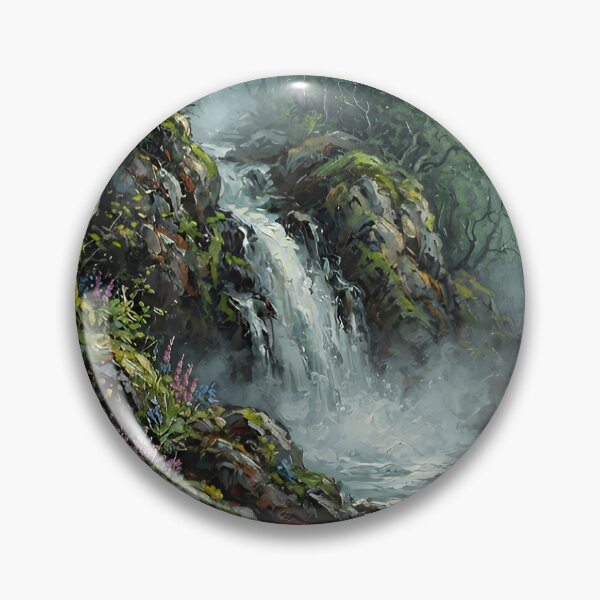 Item preview, Enchanted Forest Waterfall – Mystical Woodland River Landscape designed and sold by cr6zym1nd.
