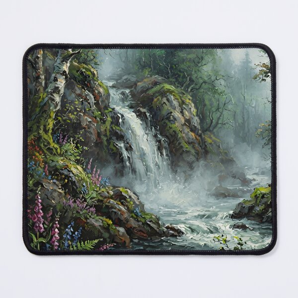 Item preview, Enchanted Forest Waterfall – Mystical Woodland River Landscape designed and sold by cr6zym1nd.