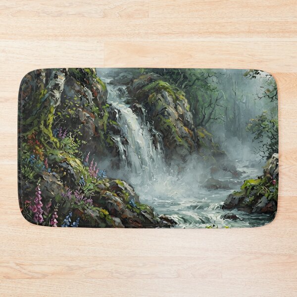 Item preview, Enchanted Forest Waterfall – Mystical Woodland River Landscape designed and sold by cr6zym1nd.