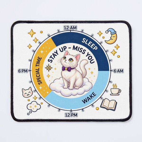 Item preview, Circadian Rhythm Cat Miss You Biological Clock designed and sold by Nicha Studio.