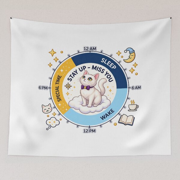 Item preview, Circadian Rhythm Cat Miss You Biological Clock designed and sold by Nicha Studio.