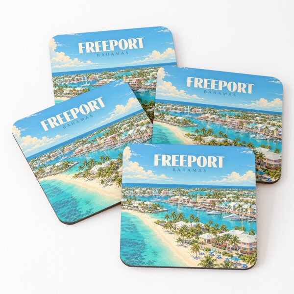Item preview, Freeport Vintage Bahamian Coastal City Art designed and sold by MichaeIRellov.