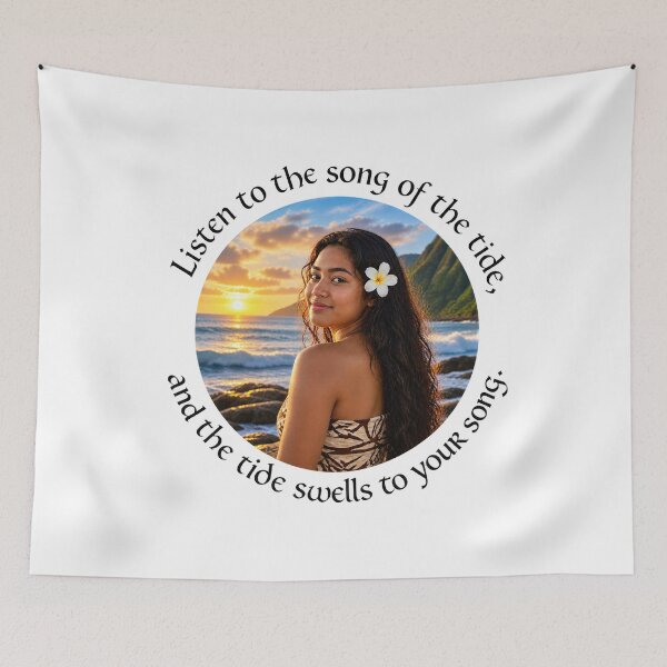 Item preview, Polynesian Nature Proverb - Listen to the song of the tide | Pacific Art designed and sold by ShakaLife.org.