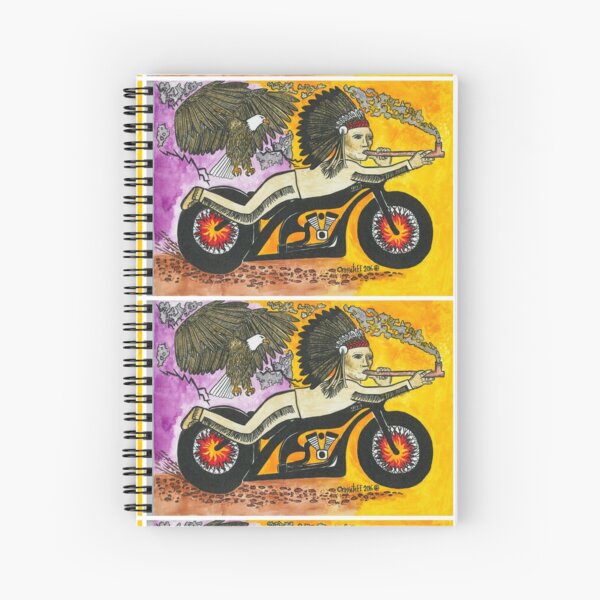 Chief Peace pipe Biker Spiral Notebook