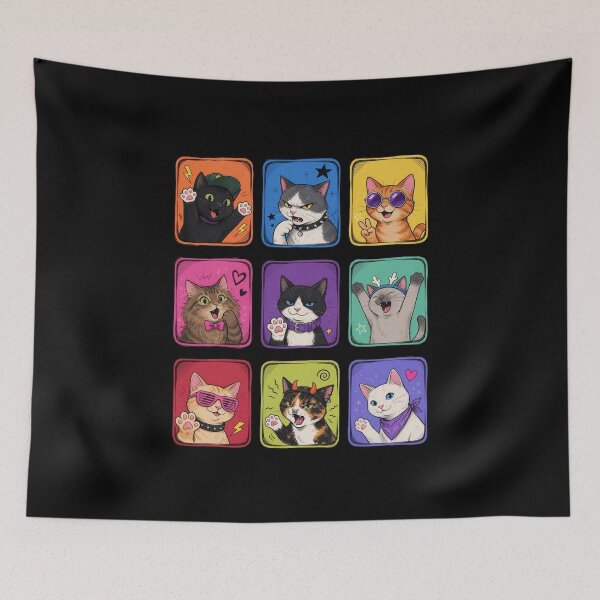 Item preview, 9 Edgy Teen Cats designed and sold by Birdie and Flynn.