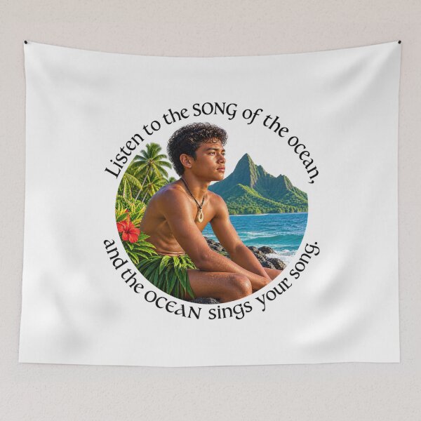 Item preview, Polynesian Nature Proverb - Listen to the song of the ocean | Pacific Art designed and sold by ShakaLife.org.