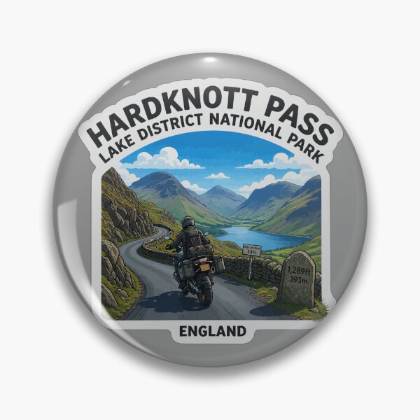 Item preview, Hardknott Pass England Lake District Motorcycle Sticker TShirt 06 designed and sold by OuterShellUK.