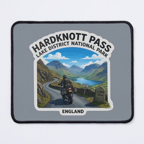 Item preview, Hardknott Pass England Lake District Motorcycle Sticker TShirt 06 designed and sold by OuterShellUK.