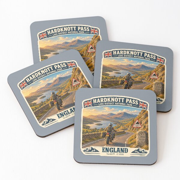 Item preview, Hardknott Pass England Lake District Motorcycle Sticker TShirt 07 designed and sold by OuterShellUK.