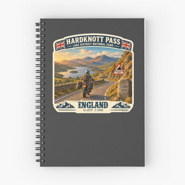 Item preview, Hardknott Pass England Lake District Motorcycle Sticker TShirt 07 designed and sold by OuterShellUK.