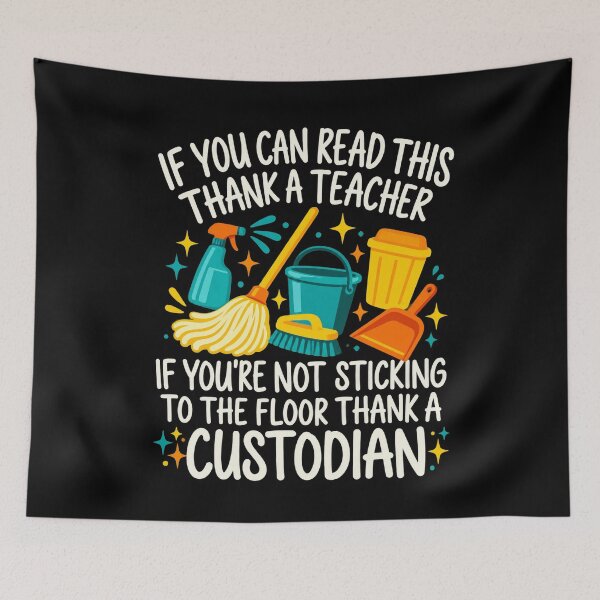 Item preview, Thank A Custodian Funny School Janitor Appreciation Gift Graphic designed and sold by gritgraphas.