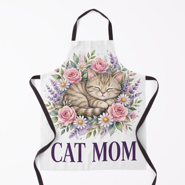 Item preview, Cat Mom Watercolor Floral T-Shirt | Cute Cat Lover Gift for Women designed and sold by Wonderland Graphics.
