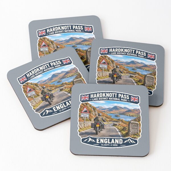 Item preview, Hardknott Pass England Lake District Motorcycle Sticker TShirt 08 designed and sold by OuterShellUK.