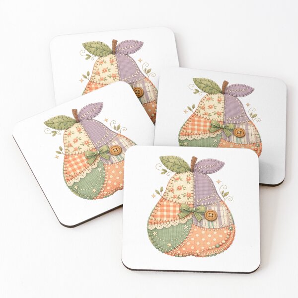 Item preview, Patchwork Pear Quilted Fabric Cottagecore Sewing Craft Art Design designed and sold by inkoutninja.