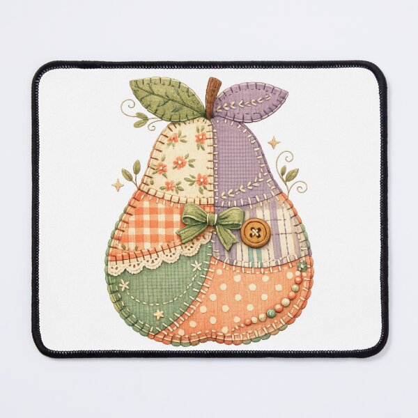 Item preview, Patchwork Pear Quilted Fabric Cottagecore Sewing Craft Art Design designed and sold by inkoutninja.