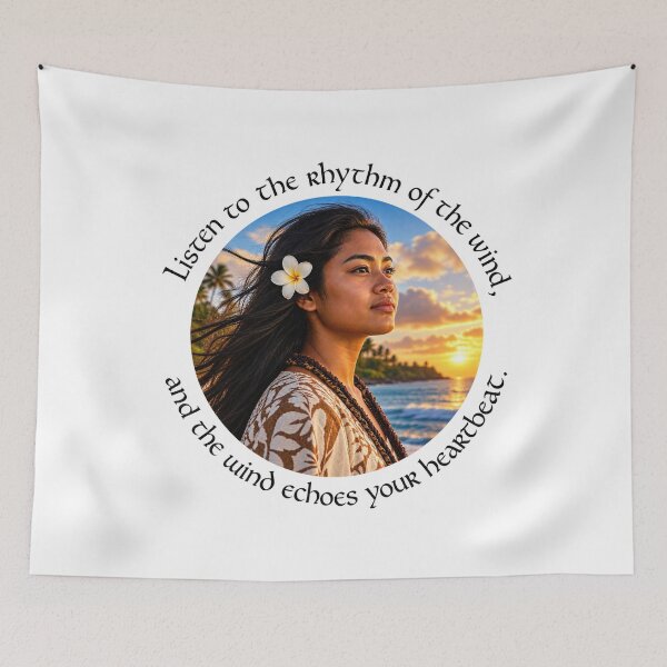 Item preview, Polynesian Nature Proverb - Listen to the rhythm of the wind | Pacific Art designed and sold by ShakaLife.org.