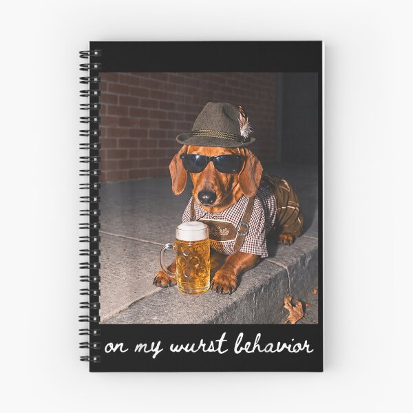 Item preview, On My Wurst Behavior Dachshund Oktoberfest Wiener Drinking  designed and sold by Crookedorbit ⭐⭐⭐⭐⭐ .