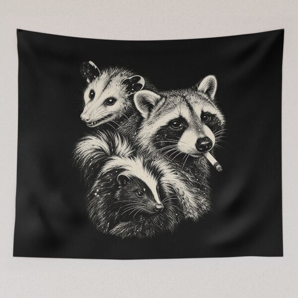 Item preview, Trash Panda Night Crew Vintage Raccoon Opossum Skunk designed and sold by gritgraphas.