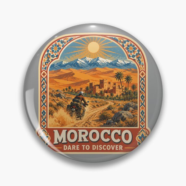Item preview, MOROCCO Maroc Moroccan Motorcycle Sticker TShirt 04 designed and sold by OuterShellUK.