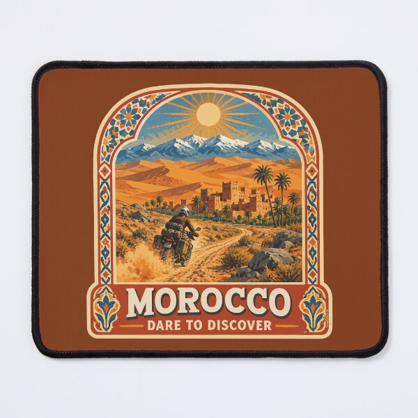 Item preview, MOROCCO Maroc Moroccan Motorcycle Sticker TShirt 04 designed and sold by OuterShellUK.