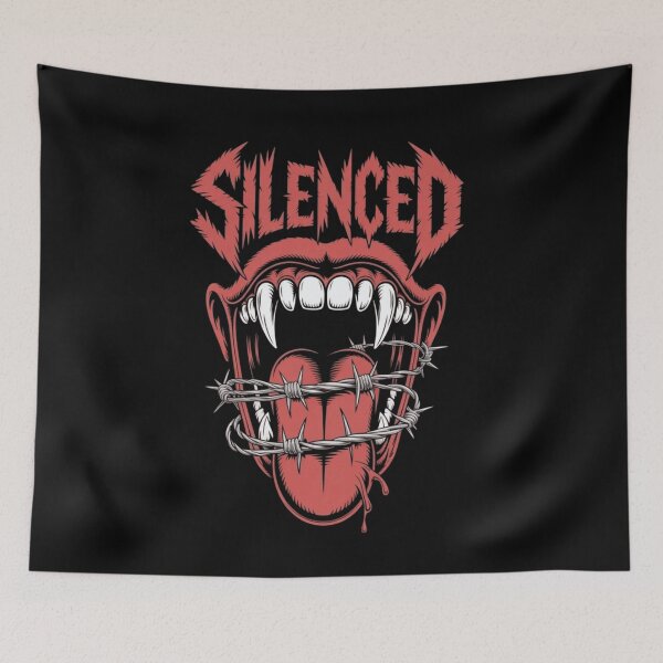 Item preview, Silenced – Devil Mouth Wire Art | Dark Gothic Design designed and sold by RajDeals.