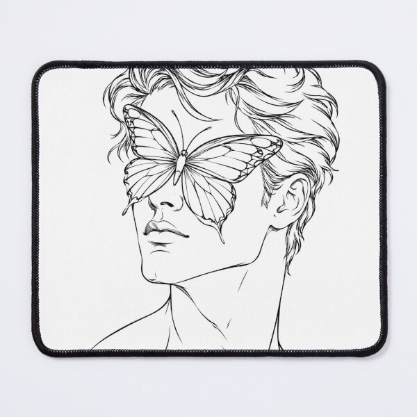 Item preview, Butterfly Man Line Art – Minimalist Surreal Portrait designed and sold by masterart.12.