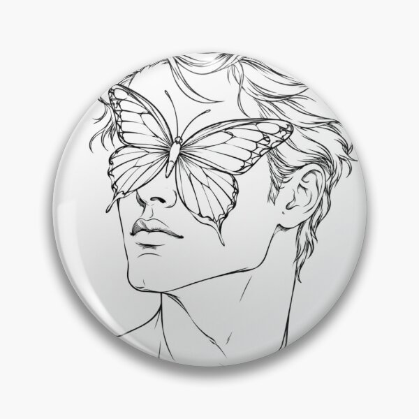 Item preview, Butterfly Man Line Art – Minimalist Surreal Portrait designed and sold by masterart.12.