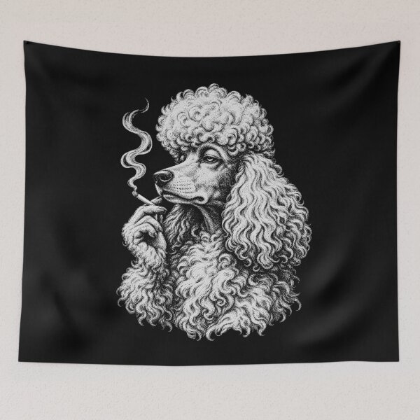 Item preview, Funny Poodle Smoking Cigarette Grunge Dog Meme Vintage designed and sold by DreamPetal.