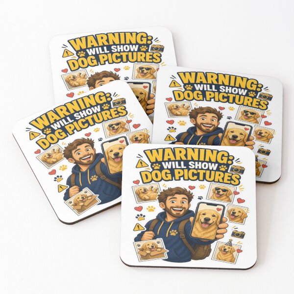 Item preview, Warning Will Show Dog Pictures – Funny Golden Retriever designed and sold by ClaussShop.