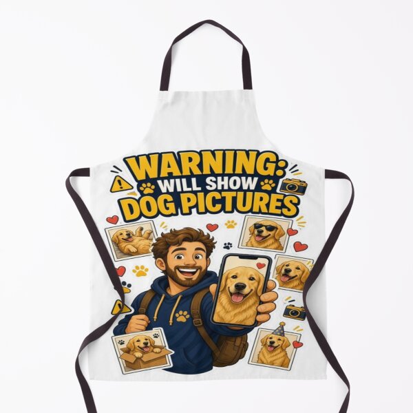 Item preview, Warning Will Show Dog Pictures – Funny Golden Retriever designed and sold by ClaussShop.