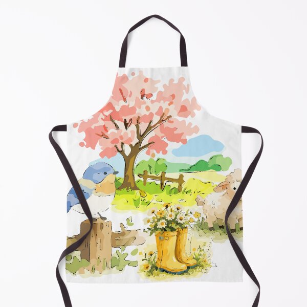 Item preview, Cute Spring Farmstead Watercolor sketch designed and sold by maewjpho.