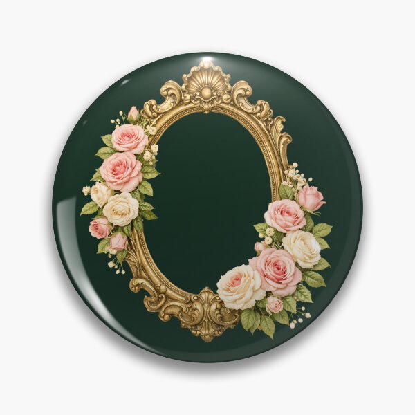 Item preview, Vintage Ornate Gold Baroque Frame Pink Roses Cottagecore    designed and sold by VibeShift Studio.