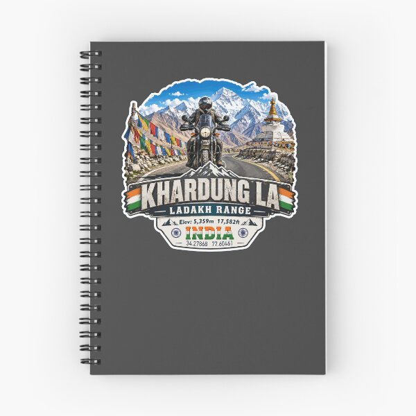 Item preview, Khardung La India Ladakh Range Motorcycle Sticker TShirt 02 designed and sold by OuterShellUK.