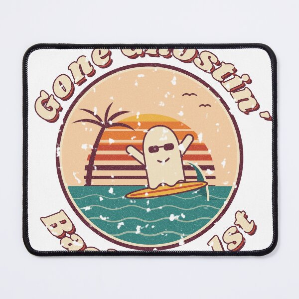 Item preview, Gone Ghostin Retro Sunset Halloween Surf Ghost designed and sold by somebasic.