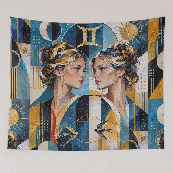 Item preview, Gemini Zodiac Painting – The Twins designed and sold by GalleryKauffeld.