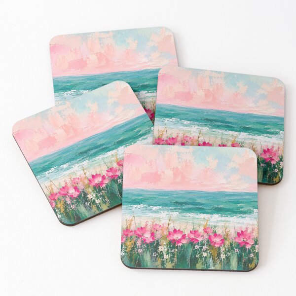 Item preview, Flowers by the sea pink and green designed and sold by Anisha  Vaz.