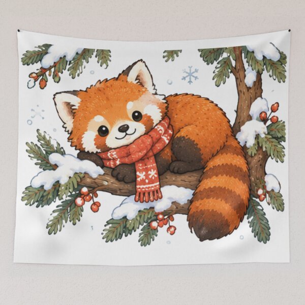 Item preview, Cute Winter Red Panda designed and sold by MellowMunchkins.