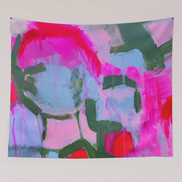 Item preview, Vibrant Playful Abstract Painting  Pink, Red, Green, Blue - 823 designed and sold by NathalieLeRiche.
