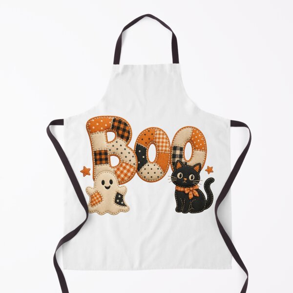 Item preview, Boo Cute Vintage Ghost Black Cat Halloween Art designed and sold by SedaMythica.