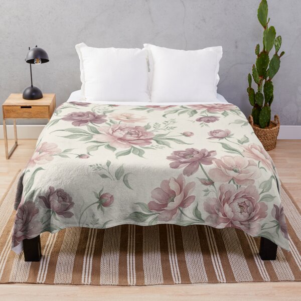 Item preview, Vintage Dusty Rose & Mauve Floral Watercolor Pattern Elegant Botanical Design designed and sold by SeJaa.