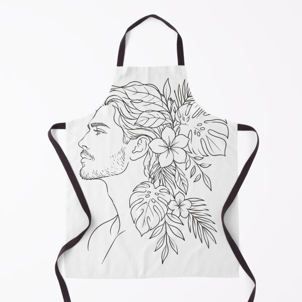 Item preview, Botanical Man Portrait – Tropical Floral Line Art designed and sold by masterart.12.