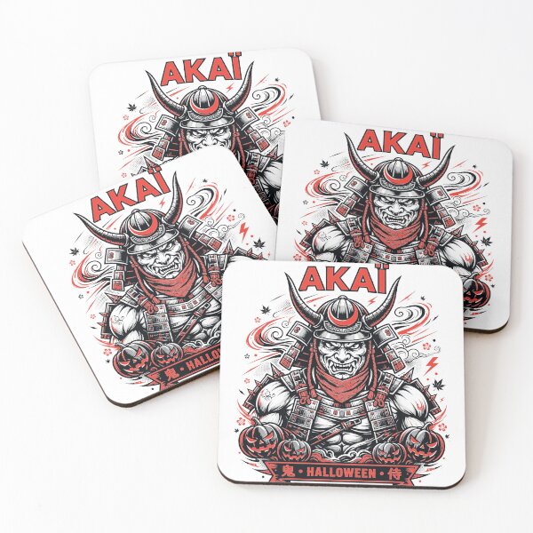 Item preview, AKAI Oni Samurai Halloween - Japanese Yokai Demon Pumpkins designed and sold by Tsuiho_art.